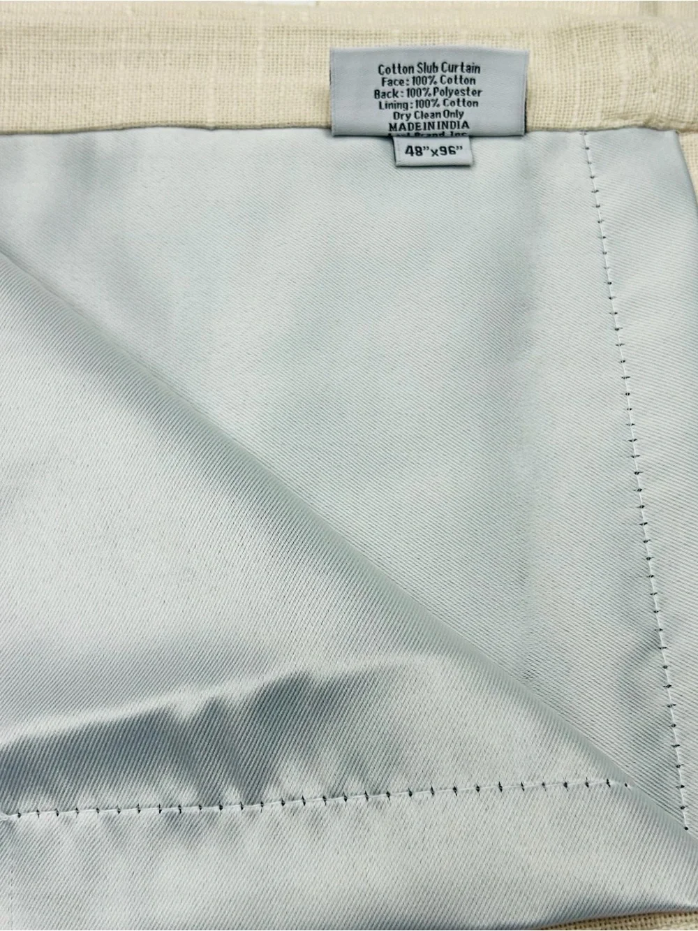 QUINCE Set Of 2 48x96 Cotton Slub Room Darkening Curtains Natural 0369